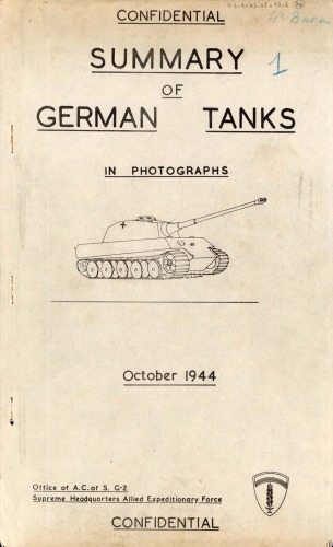 Summary of German Tanks in Photographs