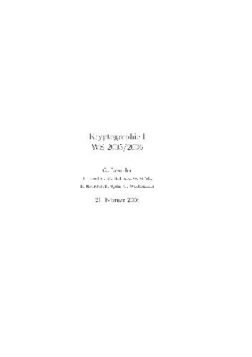 Kryptographie I 001