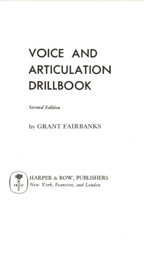 Voice and Articulation Drillbook