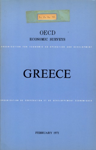 OECD Economic Surveys : Greece 1971.