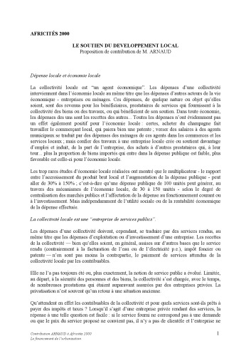 Écoloc - Gérer l’économie localement en Afrique - Evaluation et prospective / Suites Le soutien du développement local.