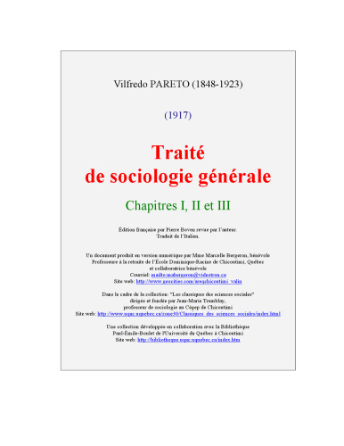 Traité de sociologie générale