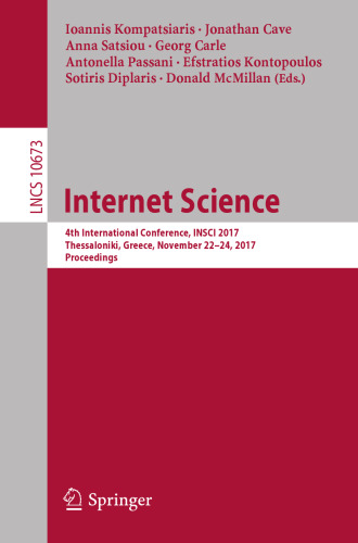 Internet Science: 4th International Conference, INSCI 2017, Thessaloniki, Greece, November 22-24, 2017, Proceedings