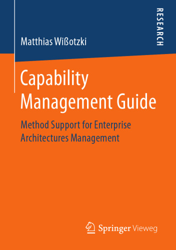 Capability Management Guide: Method Support for Enterprise Architectures Management