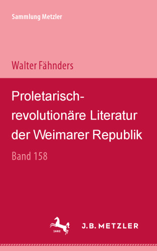 Proletarisch — revolutionäre Literatur der Weimarer Republik