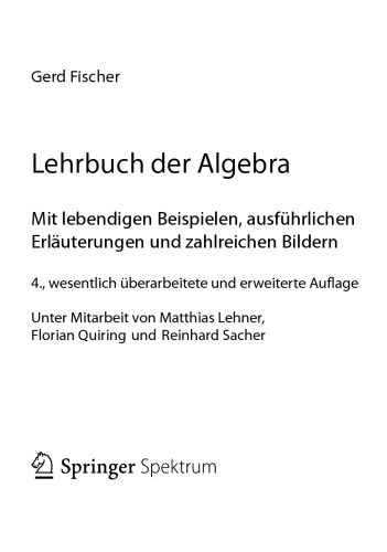 Lehrbuch der Algebra