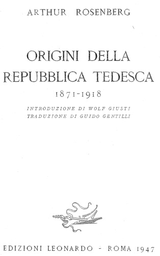 Origini della Repubblica Tedesca 1871-1918