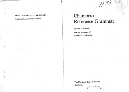 Chamorro reference grammar