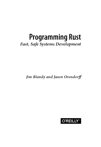 Programming Rust: Fast, Safe Systems Development