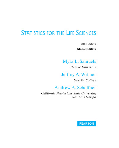 Statistics for the Life Sciences