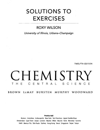 Chemistry the Central Science. Solution to Exercise