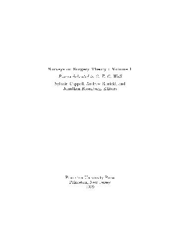 Surveys on surgery theory