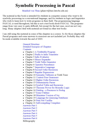 Symbolic Processing in Pascal