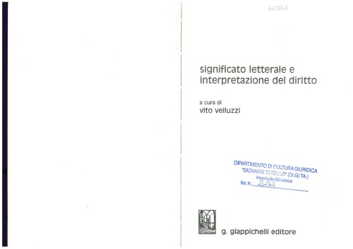 Significato letterale e interpretazione del diritto