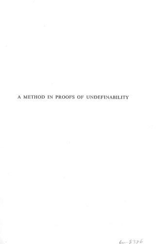 A method in proofs of undefinability: With applications to functions in the arithmetic of natural numbers