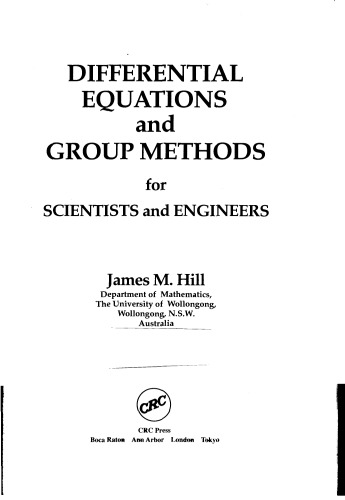 Differential Equations and Group Methods