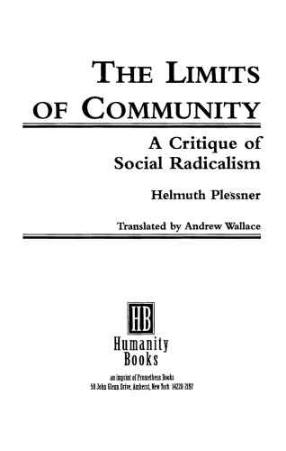 The Limits of Community: A Critique of Social Radicalism