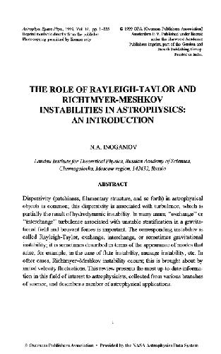 The Role of Rayleigh - Taylor and Richtmyer-Meshkiv Instabilities in Astrophysics