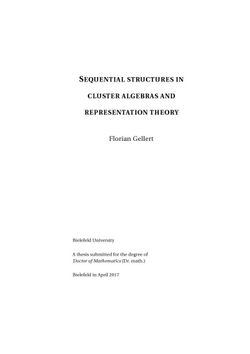 Sequential structures in cluster algebras and representation theory