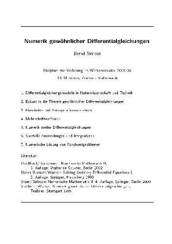 Numerik gewoehnlicher DGL 001