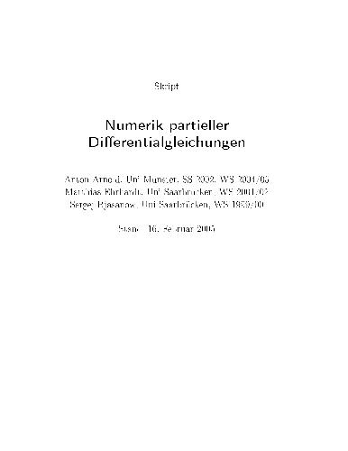 Numerik partieller Differentialgleichungen