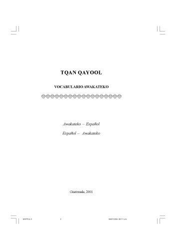 TQAN QAYOOL VOCABULARIO MAYA AWAKATEKO