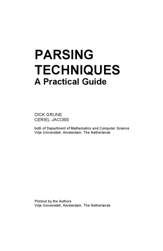 Parsing Techniques. A practical Guide