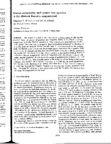 Magnitosphere law spectra 1996