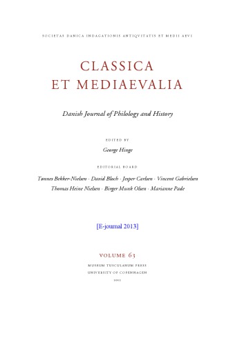 Classica et Mediaevalia : Danish Journal of Philology and History