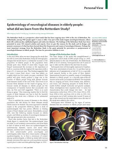 .Epidemiology of neurological diseases in elderly people: what did we learn from the Rotterdam Study؟