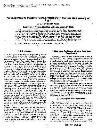 An Experiment to Measure Relative Variations in the One-Way Velocity of light