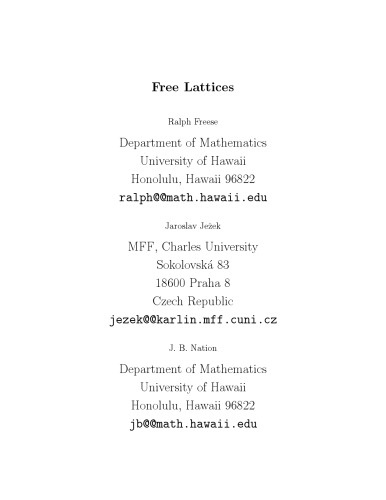 Free Lattices [draft]