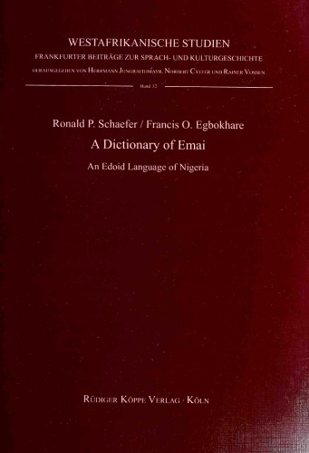 A Dictionary of Emai - An Edoid Language of Nigeria