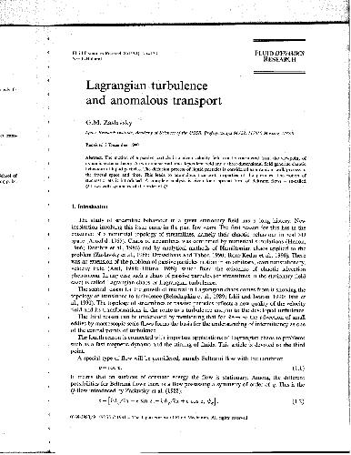 Lagrangian turbulence and transport