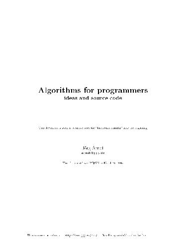 Algorithms for programmers ideas and source code