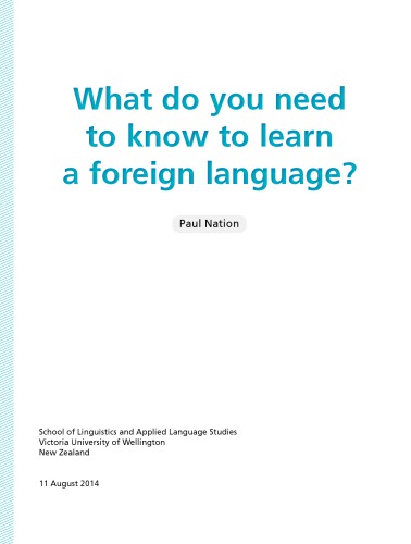 What do you need to know to learn a foreign language?