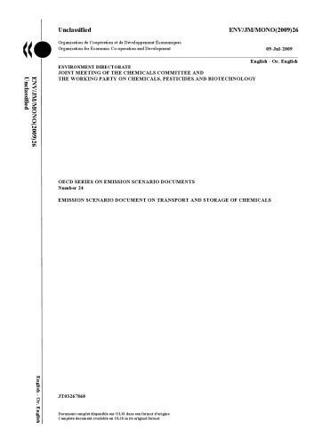 Emission scenario document on transport and storage of chemicals.