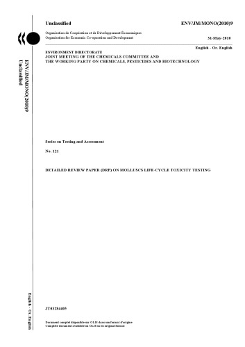 Detailed Review Paper (DRP) on Molluscs Life-cycle Toxicity Testing