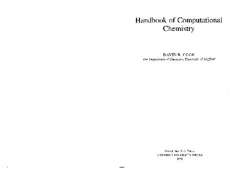 Handbook Of Computational Quantum Chemistry