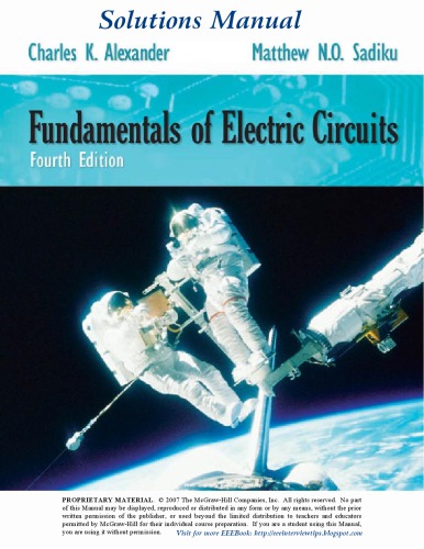 Fundamentals of Electric Circuits: Solution Manual