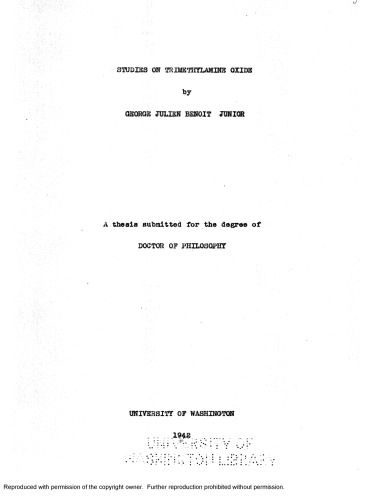 Studies on trimethylamine oxide