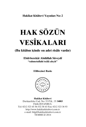 Hak Sozun Vesikalari