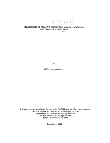 Measurements of the velocity distribution around a stationary ship