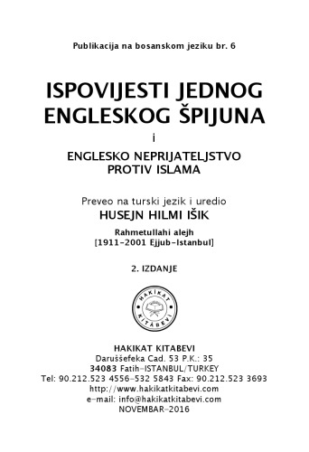 Ispovijesti jednog engleskog špijuna i englesko neprijateljstvo protiv islama