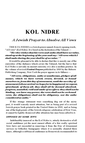 Kol Nidre -- A Jewish Prayer to Absolve All Vows