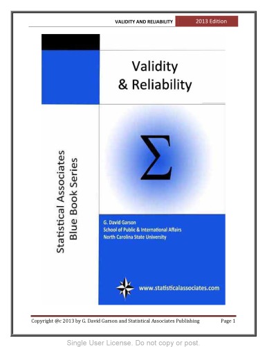 Validity and Reliability