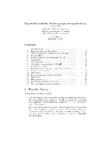 Hyperbolic manifolds, discrete groups and ergodic theory