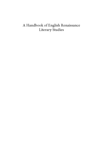 A handbook of English Renaissance literary studies