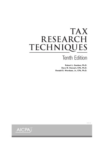 TAX RESEARCH TECHNIQUES