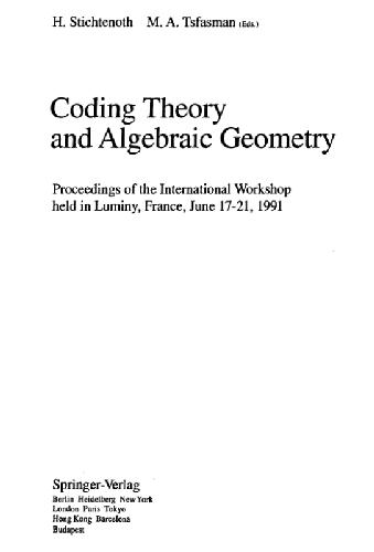 Coding theory and algebraic geometry